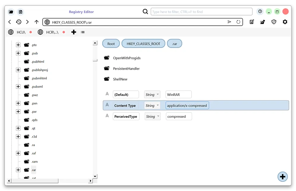 Unify's Registry Editor